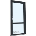 Kömmerling balkonové dveře 70 AD s příčkou OS levé antracit/bílá 90 x 230 cm oboustranná klika + FAB + hliníkový práh – Hledejceny.cz