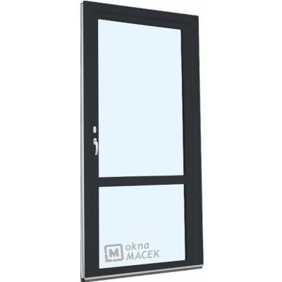 Kömmerling balkonové dveře 70 AD s příčkou OS levé antracit/bílá 90 x 230 cm oboustranná klika + FAB + hliníkový práh – Hledejceny.cz