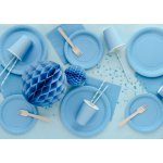 PartyDeco Papírové talířky modré světlé 18 cm – Sleviste.cz