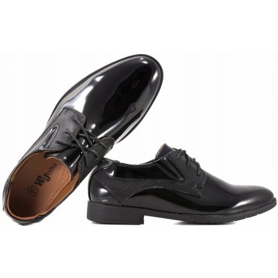 Wojtyłko 7w1196cn chlapecké návštěvní polobotky k prvnímu svatému přijímání laky černá – Zboží Mobilmania