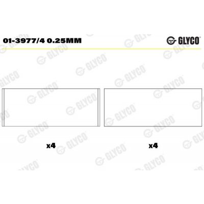 Ojniční ložisko GLYCO 01-3977/4 0.25mm – Zboží Mobilmania