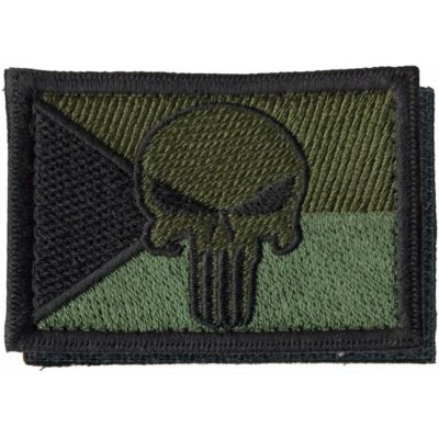 Nášivka: Vlajka Česká republika PUNISHER [64x44] [ssz] olivová | černá – Hledejceny.cz
