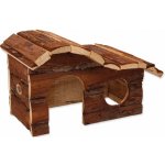 Small Animal Domek kaskada dřevěný s kůrou 26,5 x 16 x 13,5 cm – Sleviste.cz