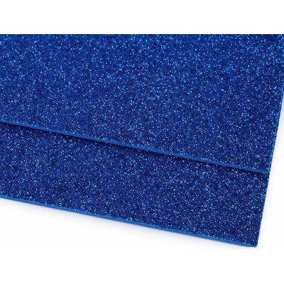 Pěnová guma Moosgummi 20x30cm, 750861 jednobarevná 17 modrá, tloušťka 1,9mm, s glitry