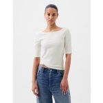 GAP tričko s lodičkovým výstřihem crop bílá – Hledejceny.cz
