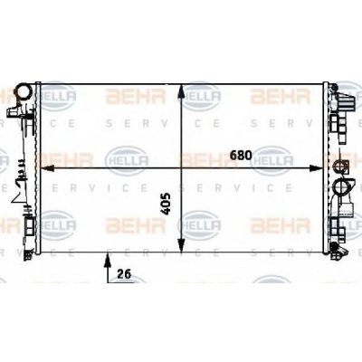 BEHR HELLA SERVICE Chladič vody BHS 8MK 376 719-741