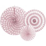 PartyDeco Dekorační rozety pastelové růžové – Zboží Dáma