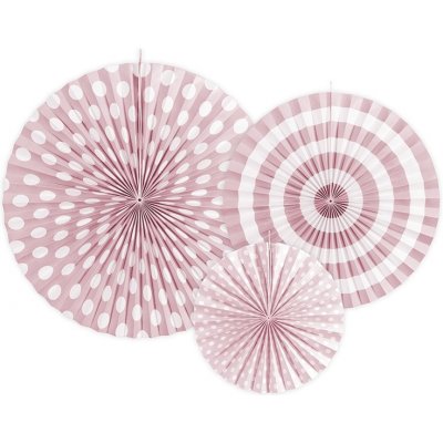 PartyDeco Dekorační rozety pastelové růžové – Zboží Dáma