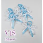 Saténové svatební vývazky V15 (Sky-blue) – Sleviste.cz