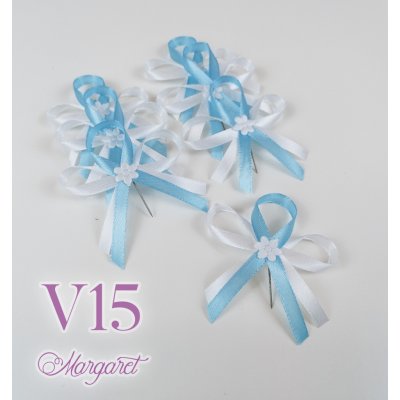 Saténové svatební vývazky V15 (Sky-blue) – Sleviste.cz