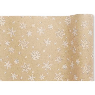 Stoklasa Balící papír přírodní vánoční vločka 0,7x2 m – Zboží Mobilmania