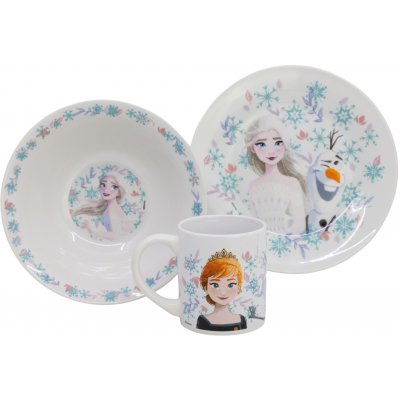 Storline Dětská jídelní keramická sada FROZEN Elsa a Olaf 3 ks – Zboží Dáma