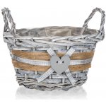 HOME DECOR košík GRIS kulatý 19x11cm s uchy proutěný – Hledejceny.cz