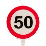 Dekora Svíčka na dort 6 3cm dopravní značka číslo 50 – Zboží Dáma