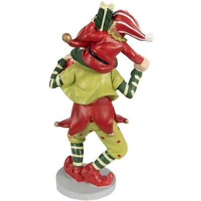 Zeleno - červená vánoční dekorace socha Elf - 12*9*19 cm - Clayre & Eef – Hledejceny.cz