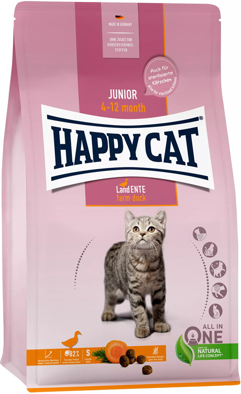Happy Cat Supreme KITTEN & JUNIOR Junior Land Ente 0,3 kg