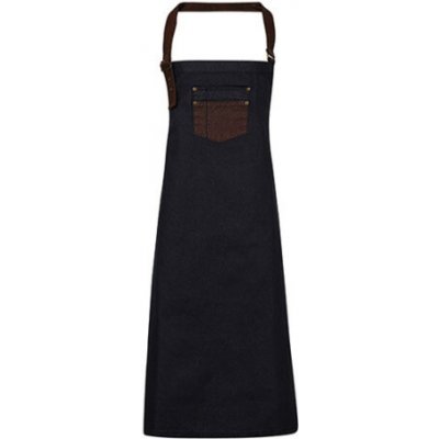 Premier Workwear Džínová zástěra s náprsenkou a umělou kůží PR136 Indigo 72x86cm – Hledejceny.cz