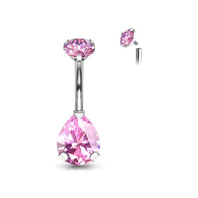 Šperky4U piercing do pupíku kapka titan TIT1091-P – Zboží Dáma