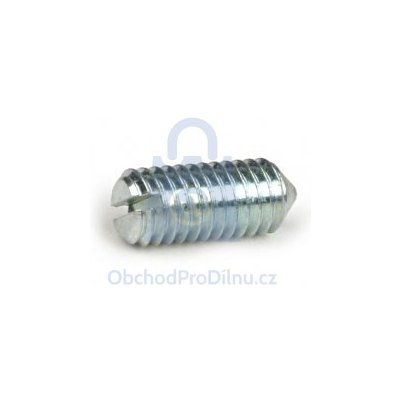 Šroub stavěcí s průběžnou drážkou a hrotem, DIN 553, 4.8, pozinkovaný M10 x 25 - hobby balení, balení 1 ks – Zbozi.Blesk.cz