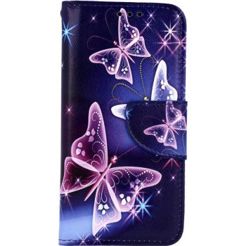 Pouzdro TopQ Samsung A40 knížkové Modré s motýlky