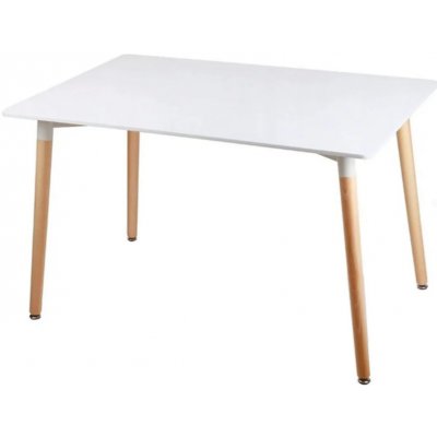Textilomanie Bílý jídelní stůl BERGEN 120 x 80 cm – Zboží Mobilmania