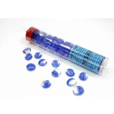 Chessex Skleněné žetony Gaming Glass Stones Catseye Dark Blue