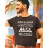 Pánské Tričko Bezvatriko pánské tričko Alex Zanardi Canvas pánské tričko krátkým rukávem 0846 černé