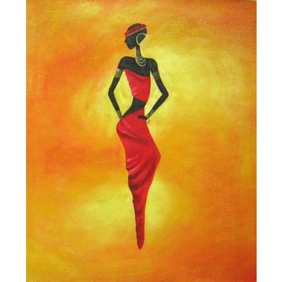 Obraz - Africká dívka 75 cm x 90 cm