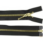 WICO Kovový zip no.5 rozepínací 50cm černý (zlaté zoubky, přívěsek palcát) – Hledejceny.cz