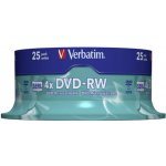 Verbatim DVD-RW 4,7GB 4x, SERL, spindle, 25ks (43639) – Zboží Živě