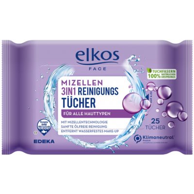 Elkos Čistící ubrousky 3v1 s micelární vodou 25 ks – Zboží Dáma