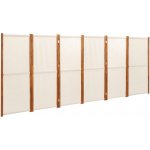 vidaXL 6dílný paraván krémově bílý 420 x 180 cm – Hledejceny.cz
