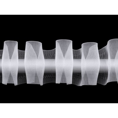 Prima-obchod Záclonovka šíře 50 mm s poutky k navlečení na tyč, tužkové řasení, barva transparent – Zbozi.Blesk.cz