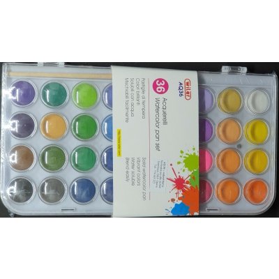 Wiler vodové barvy 36 barev průměr 25 mm bílá – Zboží Dáma