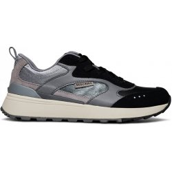 ! ! Skechers Duraleather & Mesh W Suede Overlays Low-Top Trainers Womens Back/Charcoal