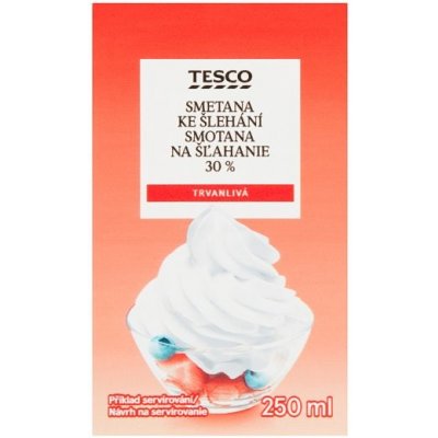 Tesco Trvanlivá smetana ke šlehání 30% 250 ml – Zboží Dáma