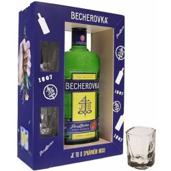 Becherovka 38% 0,7 l (dárkové balení 2 sklenice)