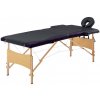 Masážní stůl a židle Vidaxl Skládací masážní stůl 2 zóny dřevěný černý