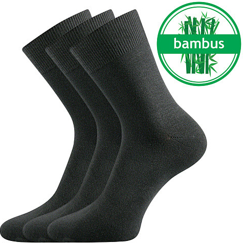 Lonka ponožky klasické BadonA 3 páry tmavě šedá