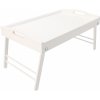 ČistéDřevo Dřevěný servírovací stolek do postele bílý 50x30cm