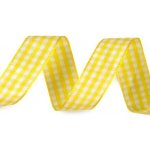 Károvaná stuha šíře 15 mm, střední, 5 žlutá (bal. 45) – Sleviste.cz