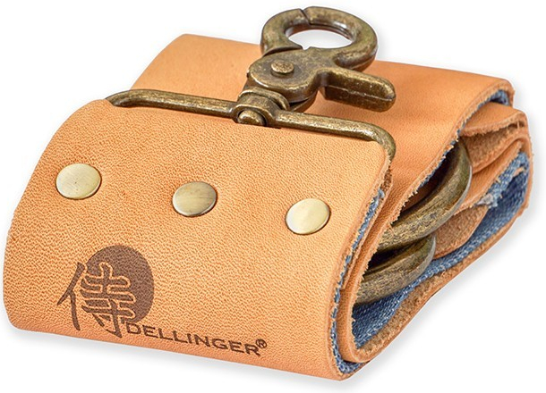 Řemen obtahovací Dellinger Titan Strop Leather s brusnou pastou - béžový