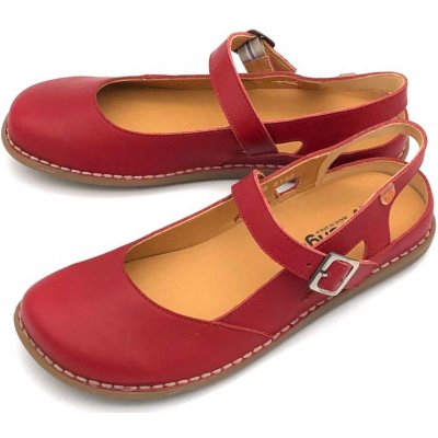Jungla dámské kožené baleríny 8148 červená – Zboží Mobilmania