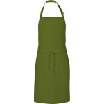 Link Kitchen Wear Univerzální keprová zástěra s laclem a nastavitelným páskem u krku zelená olivová 72 x 85 cm X986 – Hledejceny.cz