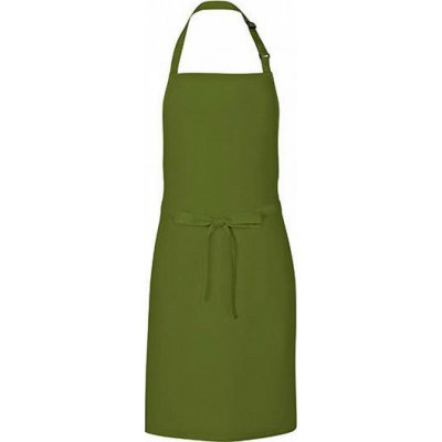 Link Kitchen Wear Univerzální keprová zástěra s laclem a nastavitelným páskem u krku zelená olivová 72 x 85 cm X986 – Hledejceny.cz