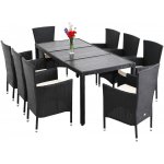 FurniGO Berlin 1+8 umělý ratan, černý – Hledejceny.cz