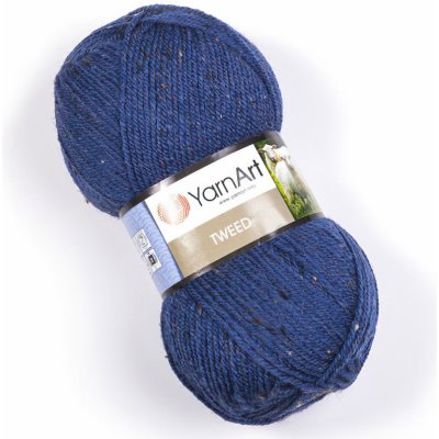 YarnArt pletací příze TWEED 230 tmavě modrá s barevnými nopky, 100g/300m – Zboží Mobilmania