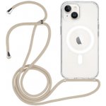 AppleKing transparentní kryt se šňůrkou a MagSafe pro iPhone 13 - béžový – Zboží Mobilmania