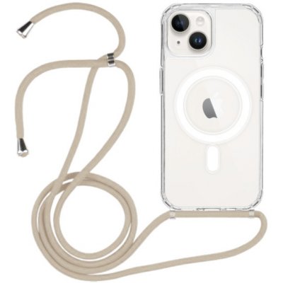 AppleKing transparentní kryt se šňůrkou a MagSafe pro iPhone 13 - béžový – Zboží Mobilmania