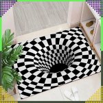 RealG RC-K-1175 Rohožka s 3D efektem černobílá iluze 60 x 90 cm – Sleviste.cz